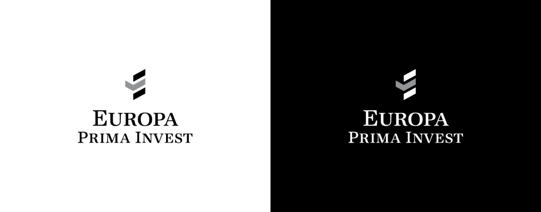 Private equity logo for European healthcare investment firm Europa Prima Invest designed by Ajust Design.