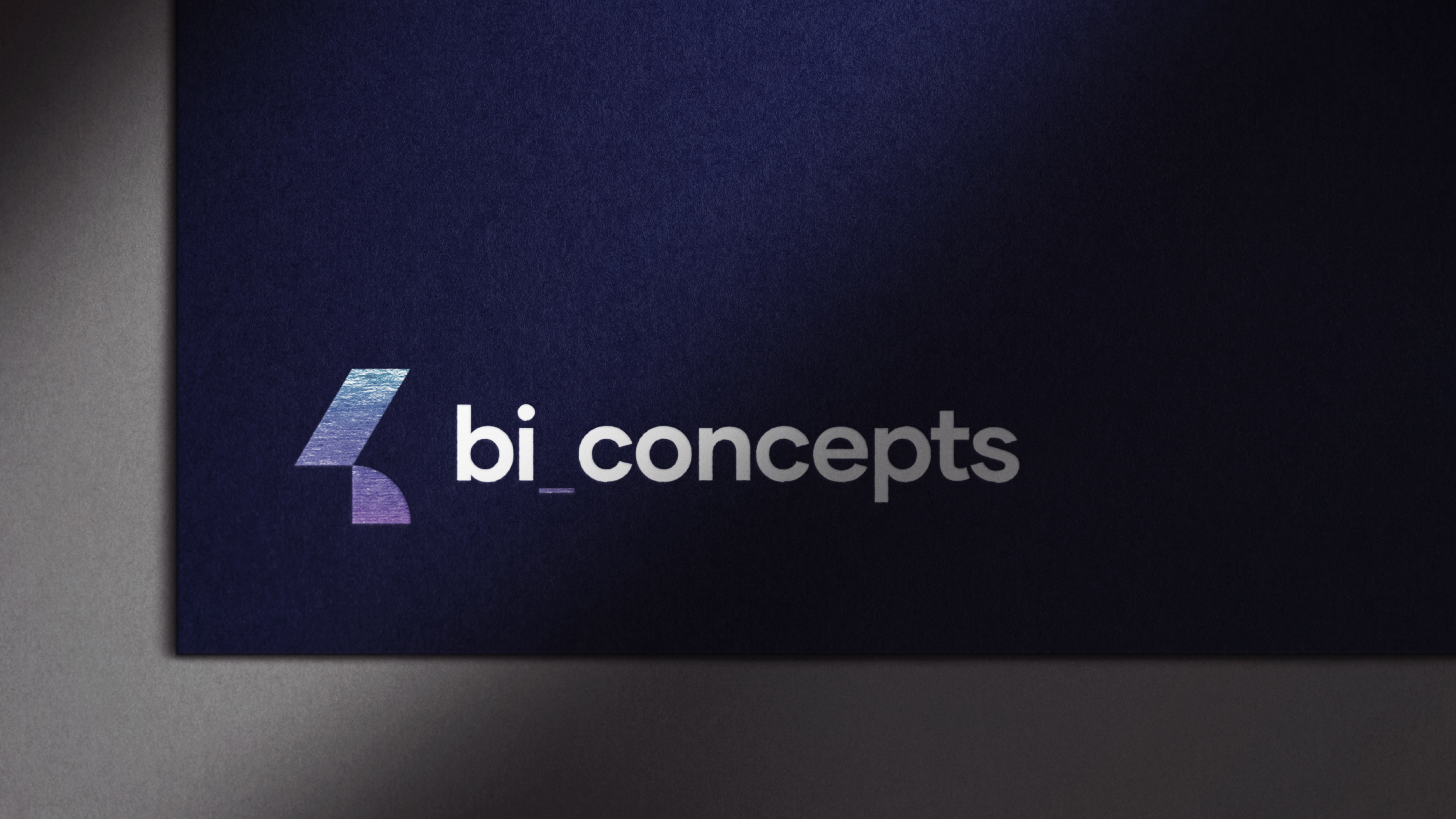 BI Concepts logo featuring a bold geometric design emphasizing precision, trust, and innovation in data management solutions.